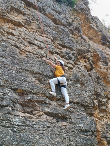 Sortie falaise Handi à Limas avec La Dégaine