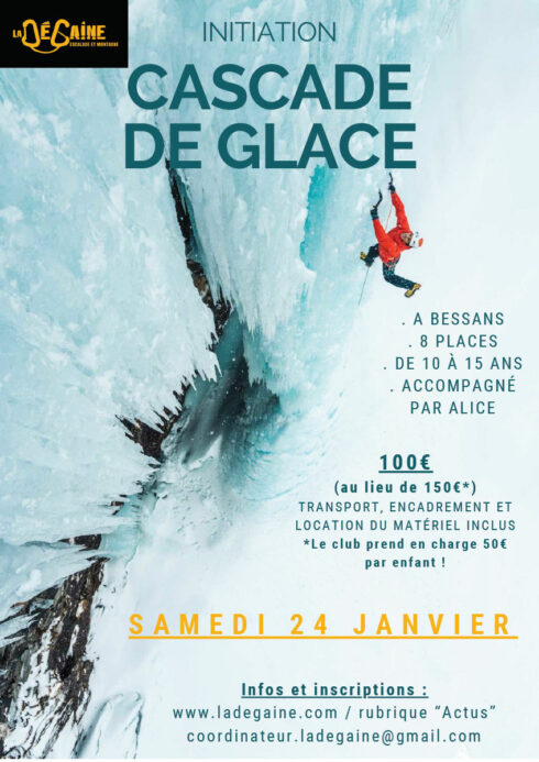 Samedi 24 janvier 2026 : initiation cascade de glace