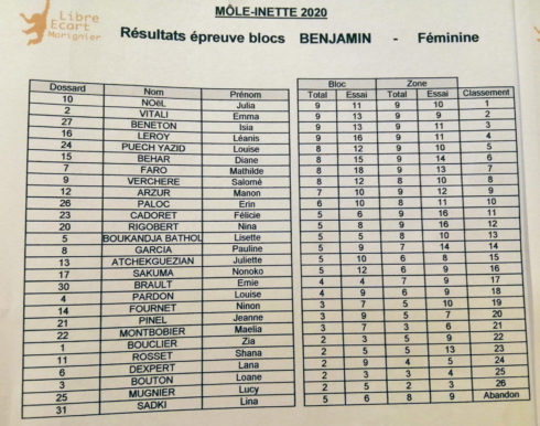 Coupe Régionale Poussin Benjamin à La Môlinette à Marignier le samedi 29 février 2020.