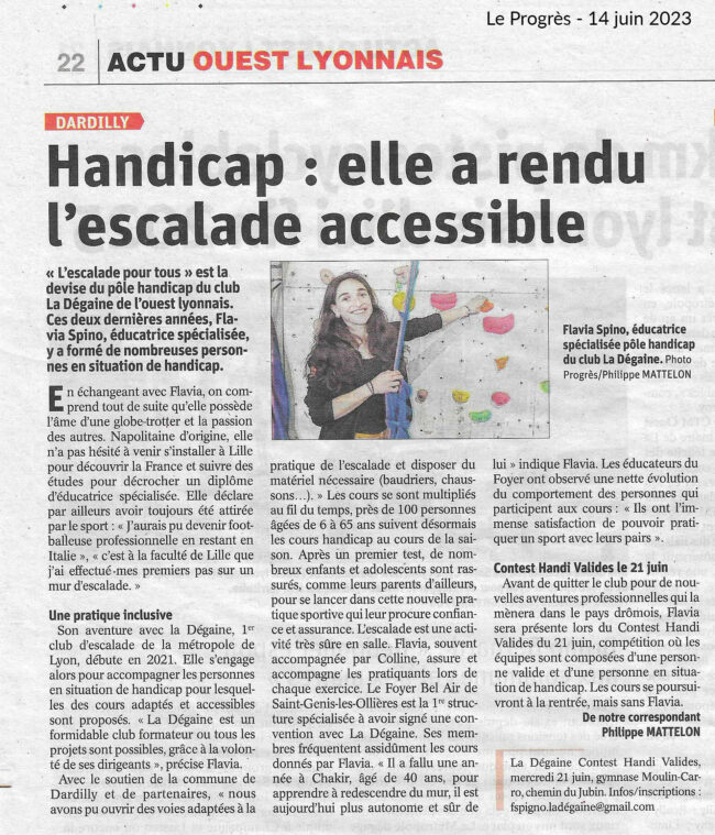 Pôle Handi valides : article du Progrès Pôle Handi valides : article du Progrès