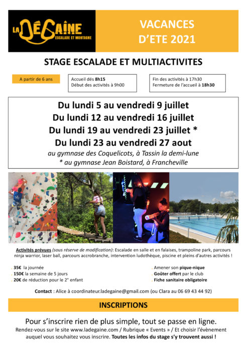 stages multi activités 2021