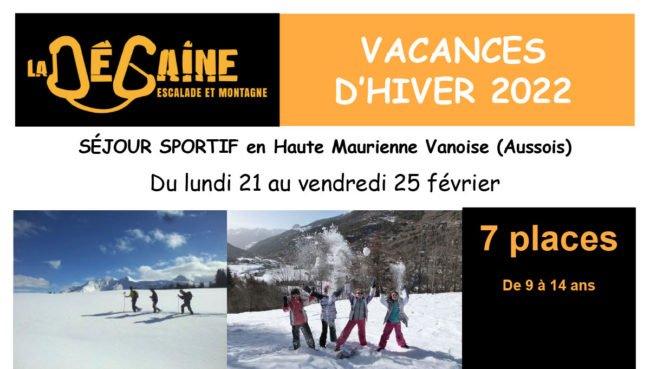 Flyer stage séjour haute Maurienne 2022 La Dégaine Flyer stage séjour haute Maurienne 2022 La Dégaine