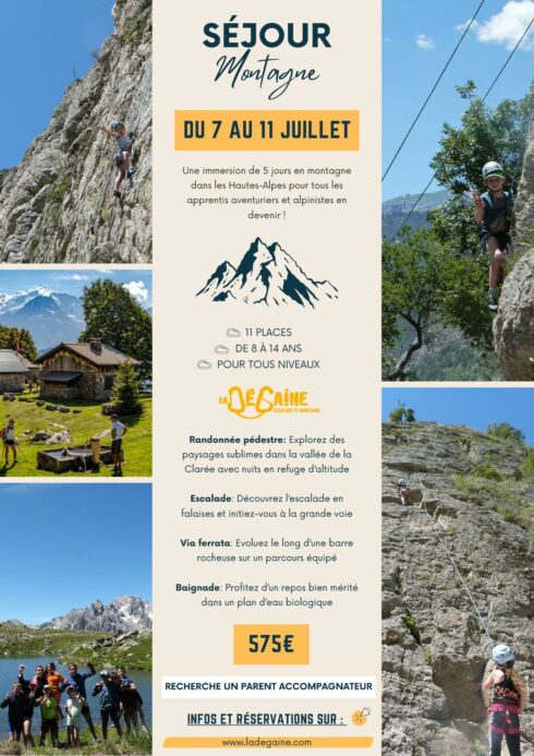 séjour montagne du lundi 7 au vendredi 11 juillet 2025