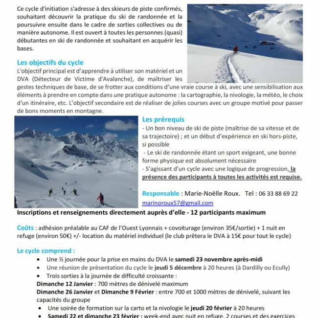 initiation ski de rando avec le CAF