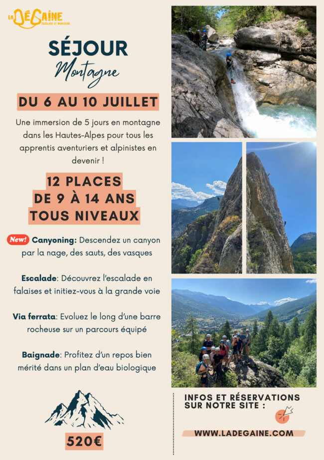 séjour montagne du lundi 6 au vendredi 10 juillet 2026