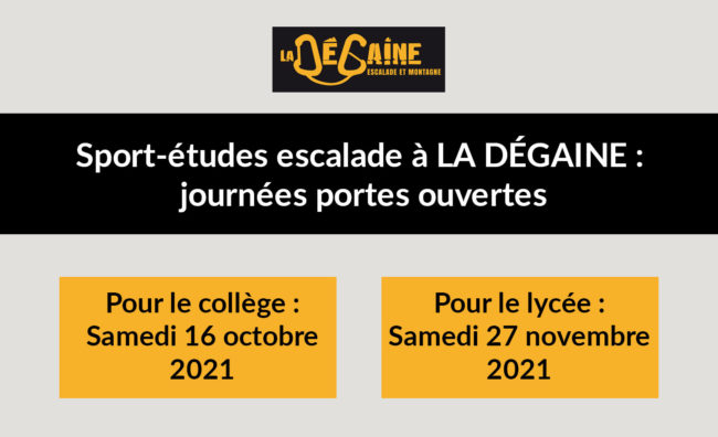 Sport-études escalade à la Dégaine Sport-études escalade à la Dégaine