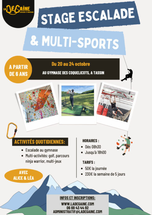 stage escalade multi-activités automne 2025