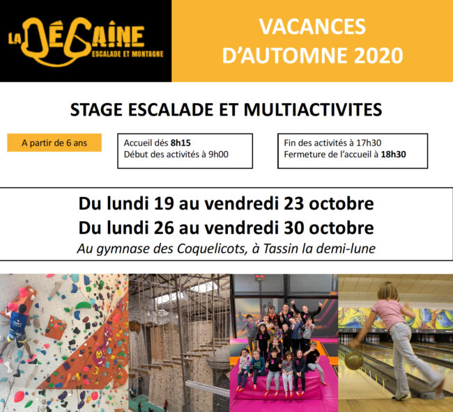 Stage vacances LA DEGAINE automne 2020 Stage vacances LA DEGAINE automne 2020