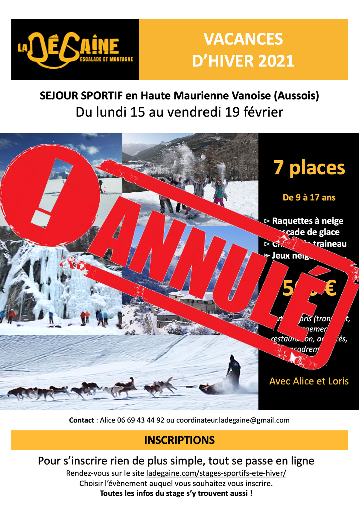 Stage annulé haute Maurienne