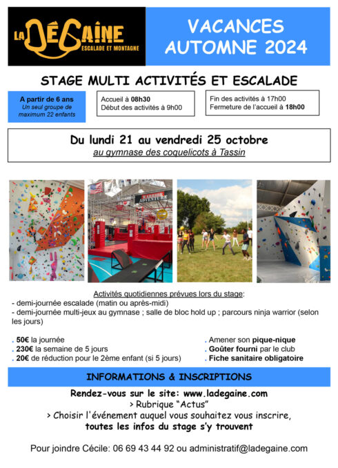 Stage multi-activités automne 2024