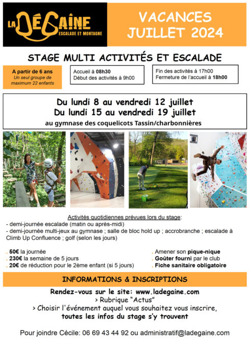stages multi-activites-juillet 2024 LA DEGAINE