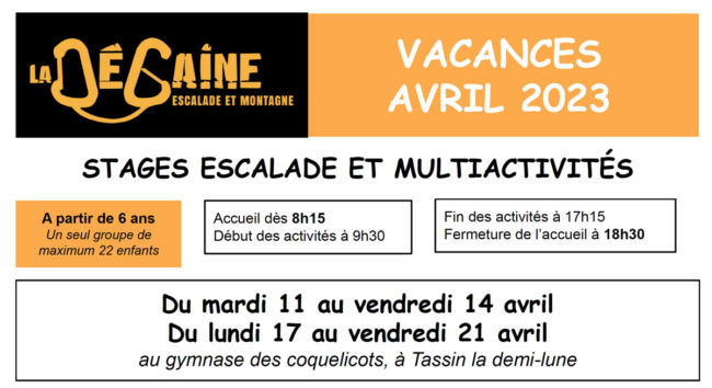 Stages VACANCES AVRIL 2023 Stages VACANCES AVRIL 2023
